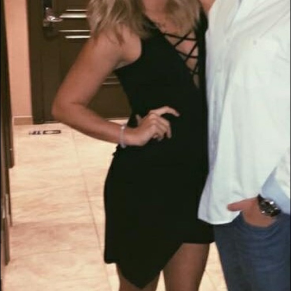 Worn once, jersey knit little black dress.